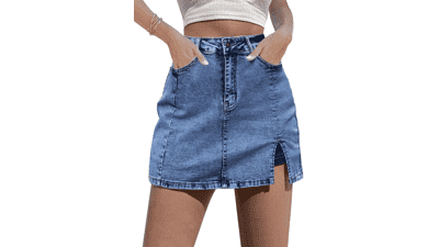 Luvamia Women's High Waisted Denim Skort