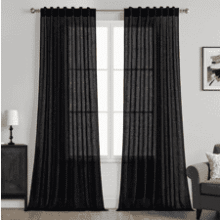 MIULEE Black Linen Curtains 84 Inch