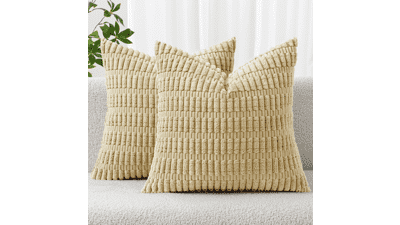 MIULEE Corduroy Throw Pillow Covers 18x18