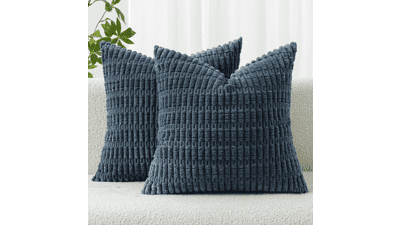 MIULEE Corduroy Throw Pillow Covers 18x18