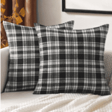 MIULEE Halloween Plaid Pillow Covers