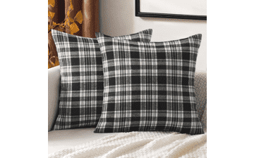 MIULEE Halloween Plaid Pillow Covers