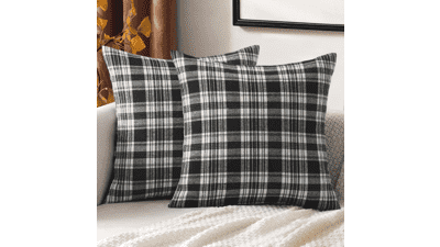 MIULEE Halloween Plaid Pillow Covers