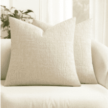 MIULEE Textured Chenille Pillow Covers 18x18 Beige
