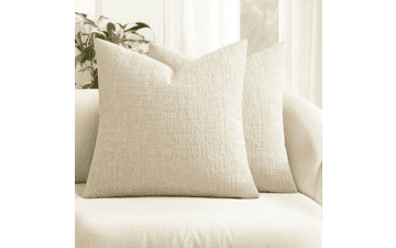 MIULEE Textured Chenille Pillow Covers 18x18 Beige