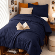 MUXHOMO Twin Comforter Set Navy Blue