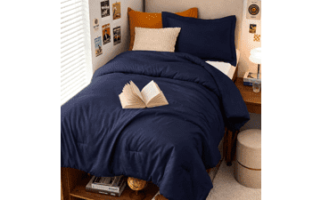 MUXHOMO Twin Comforter Set Navy Blue