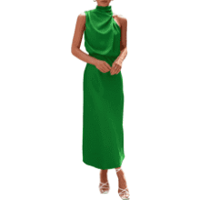 PRETTYGARDEN Women's Satin Maxi Dress
