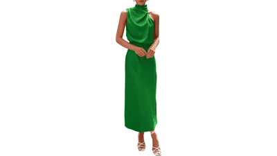 PRETTYGARDEN Women's Satin Maxi Dress