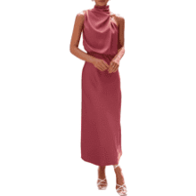 PRETTYGARDEN Women's Satin Maxi Dress