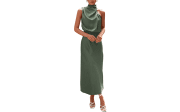 PRETTYGARDEN Women's Satin Maxi Dress