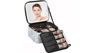 Relavel Travel Makeup Bag with LED Mirror