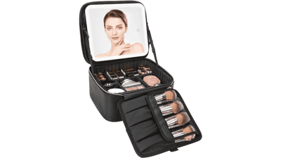 Relavel Travel Makeup Bag with LED Mirror