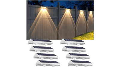 Solar Fence Lights Outdoor 8 Pack