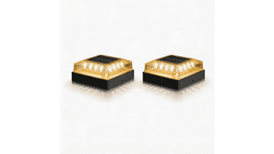 Solar Post Cap Lights for 4x4 Fence Posts, 2-Pack
