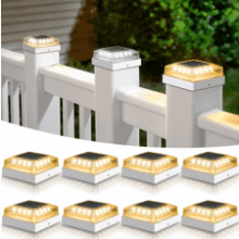 Solar Post Cap Lights for 4x4 Fence Posts, 8-Pack