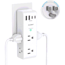 Surge Protector Outlet Extender with Rotating Plug