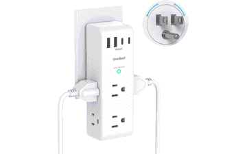 Surge Protector Outlet Extender with Rotating Plug