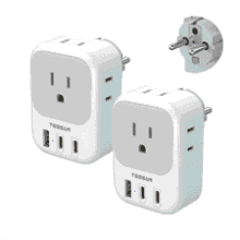 TESSAN Type E F Travel Plug Adapter 2 Pack
