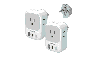 TESSAN Type E F Travel Plug Adapter 2 Pack