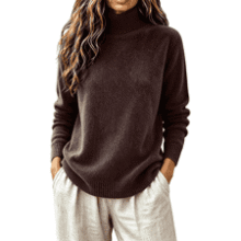 Turtleneck Cashmere Sweater for Women