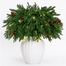 VivaFaux 12Pcs 18'' Christmas Norfolk Pine Stems