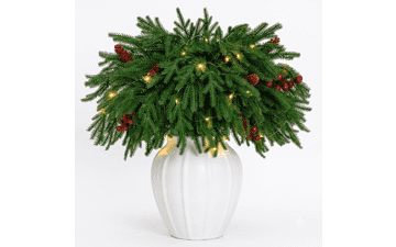 VivaFaux 12Pcs 18'' Christmas Norfolk Pine Stems