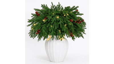 VivaFaux 12Pcs 18'' Christmas Norfolk Pine Stems