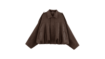 Women's Faux Suede Bomber Jacket