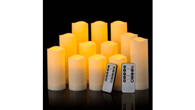 YOROXRG 12 Pack Flameless Candles with Remote