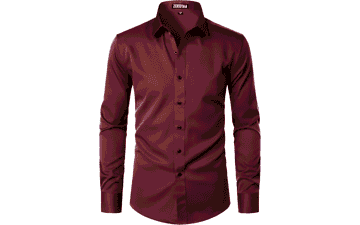 ZEROYAA Men's Slim Fit Dress Shirt