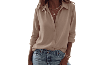 Zeagoo Women's Casual Button Down Blouse