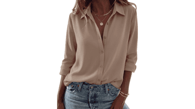 Zeagoo Women's Casual Button Down Blouse