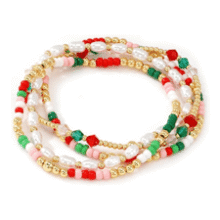 14K Gold Plated Pearl Cross Bracelet Set