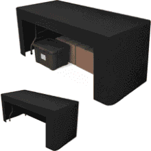 2 Pack Black Open Back Tablecloth