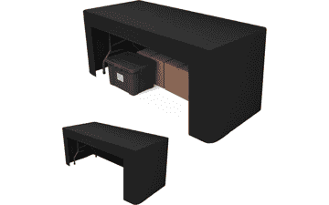2 Pack Black Open Back Tablecloth