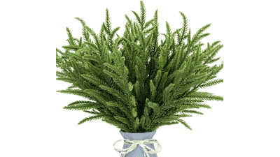 24Pcs Norfolk Pine Branches Stems