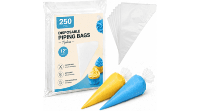 250 Pcs Disposable Piping Bags 12 Inch