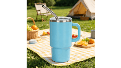4oz Mini Tumbler with Handle & Straw