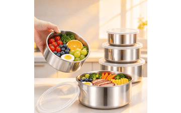 5 Pcs Stainless Steel Food Storage Containers