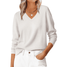 ANRABESS Women's V Neck Sweater Top