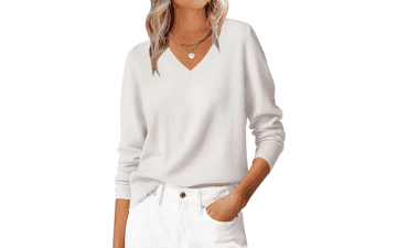 ANRABESS Women's V Neck Sweater Top