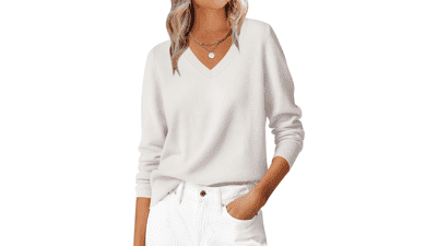 ANRABESS Women's V Neck Sweater Top