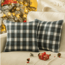 AQOTHES Christmas Plaid Throw Pillow Covers 18x18