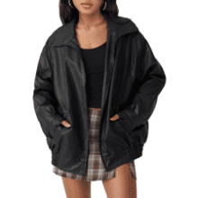 AUTOMET Women's Faux Leather Jacket