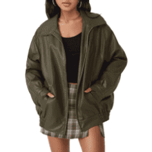 AUTOMET Women's Faux Leather Jacket