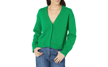 Amazon Essentials Women's Cotton V-Neck Cardigan