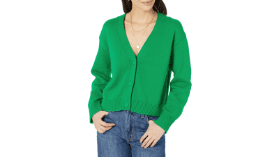 Amazon Essentials Women's Cotton V-Neck Cardigan