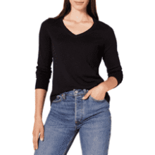 Amazon Essentials Women's Long-Sleeve V-Neck Sweater