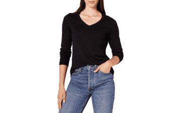 Amazon Essentials Women's Long-Sleeve V-Neck Sweater